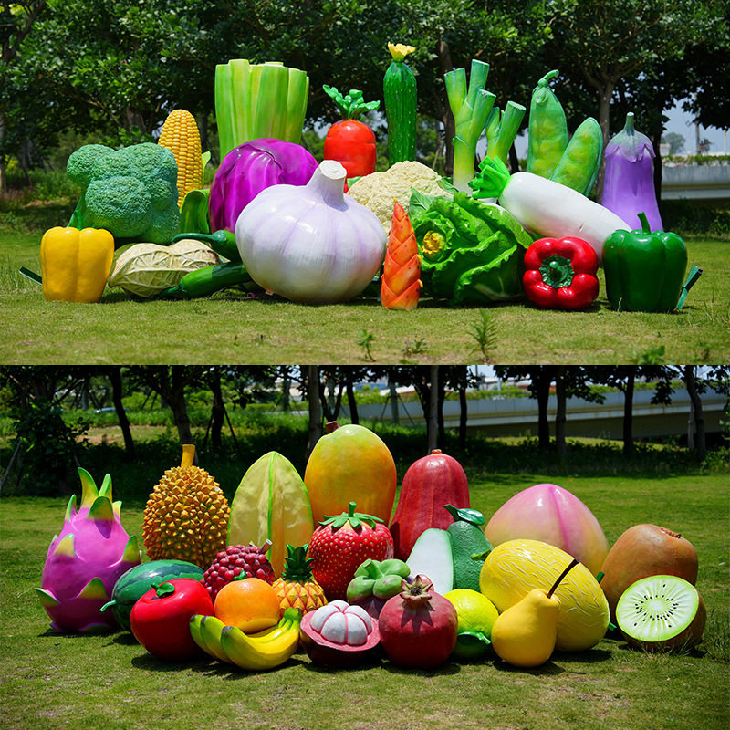 大型草莓植物雕塑仿真水果蔬菜玻璃钢南瓜白菜农场果园林装饰摆件