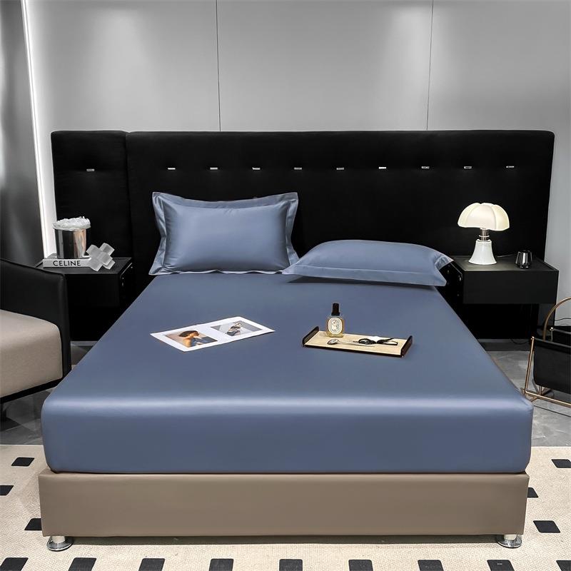 A类1CMO0s长绒纯棉床单棉被套1000全棉纯床色双人床笠四季通用笠