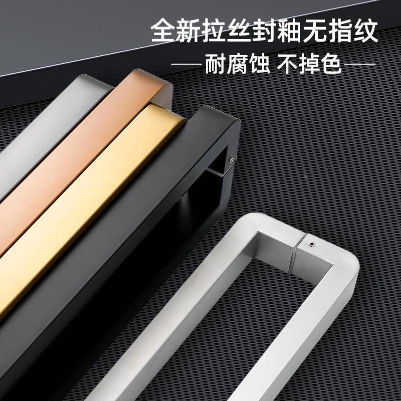 低价！特厚不锈钢玻璃0058门拉手拉大门门手无框圆超角门把手