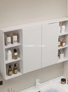 卫生间奶油水风多层木挂隐藏实折叠智RDI能单独墙式风镜带毛巾杆