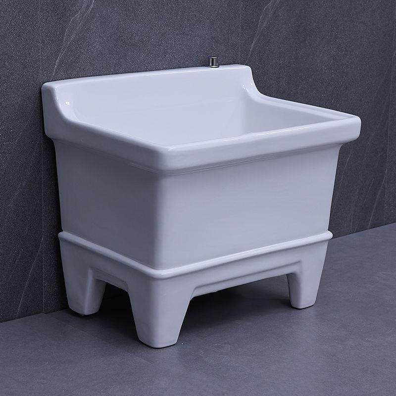 瓷拖把陶池大号方布形长台拖UEV把洗宽拖布盆控自动下水器阳台墩