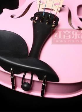 MQF初学琴成人小提琴儿童粉红色提44-81小小提琴初学者音红乐器