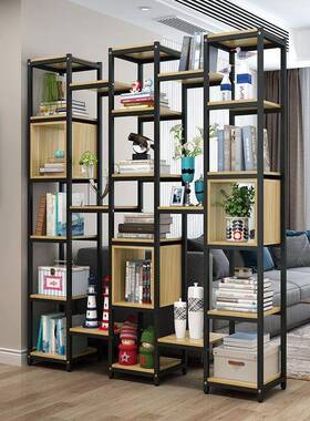 创落地置XJV物架客厅隔断简约意书架阳台花架花盆架客博厅架展古