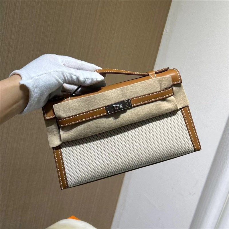 马鞍皮拼帆布mini凯莉一代22CM女士手拿包宴会包锁扣全手工缝定制,箱包皮具/热销女包/男包,通用款女包,淘宝优惠券,粉丝福利购,淘宝优惠卷