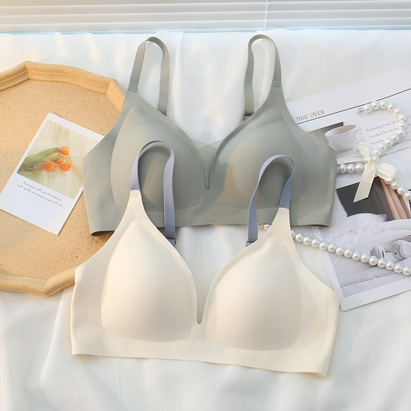 无痕软支撑内衣夏季薄款女大胸显小胸聚拢收副乳无钢圈美背文胸罩