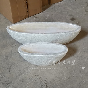 船形现代玻璃钢大型装饰花瓶简约花盆干花插花客厅酒店书房装饰品