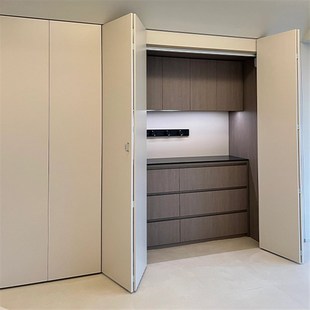 衣柜折叠门开放式推拉门移门定做隐形H推拉隔断门步入式衣柜折叠