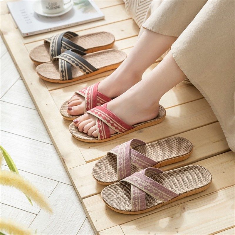 夏季新品情侣居家亚麻拖鞋室内软底无声家用透气吸汗防滑凉拖鞋女,居家布艺,居家亚麻拖鞋,淘宝优惠券,粉丝福利购,淘宝优惠卷