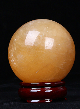 黄水晶球摆件天然水晶球客厅卧室西北厨房工艺品包邮