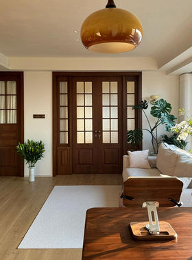 定制多层全实木门法式对开门超白长虹玻璃衣帽间对开门木门室内门