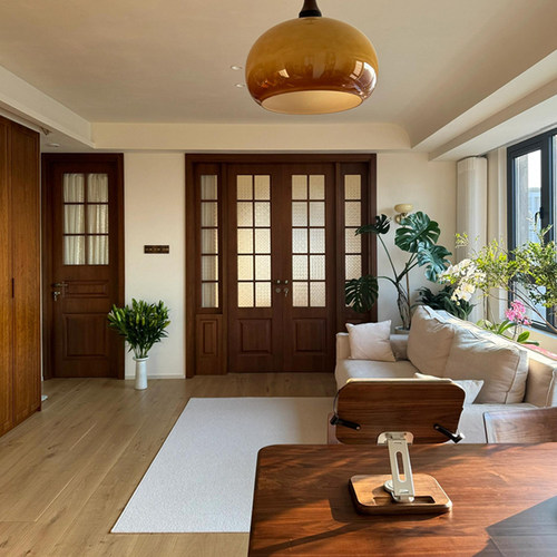 定制多层全实木门法式对开门