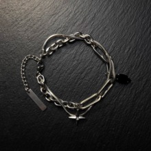 AvoStudio 中古手链-021 Obsidian复古银影诩链男女设计感手链