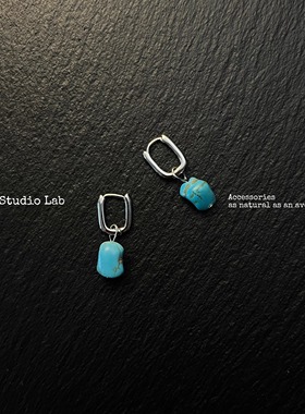 AvoStudio复古项链-113 原创复古做旧绿松石设计感小众高级耳环