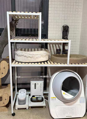 猫爬架猫砂盆置物架多层宠物用品收纳阳台猫咪阶梯猫窝笼鱼缸架子