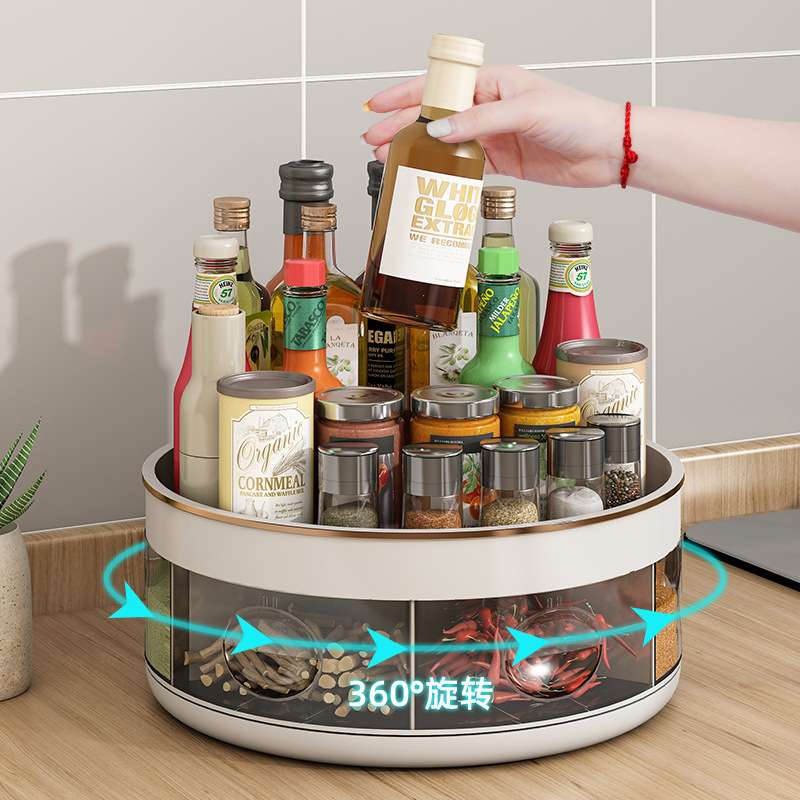 厨房调料盒一体多格调味料佐料收纳台面旋转调料油盐酱醋瓶置物架