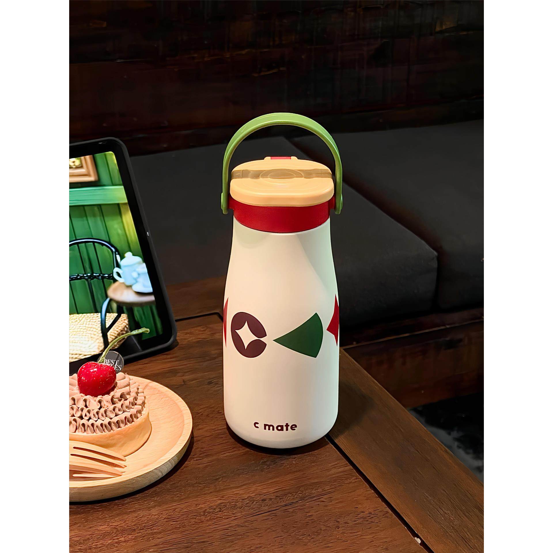 2025新款复古水杯子女生高颜值可爱奶瓶保温杯陶瓷内胆随行杯便携