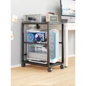 电脑主机托架电竞桌旁移动机箱底座台式 电脑海景房收纳架子置物架