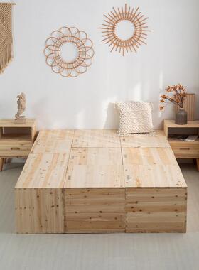 榻榻米木箱组合床加宽凸窗拼接柜收纳箱体床箱实木箱矩形收纳箱