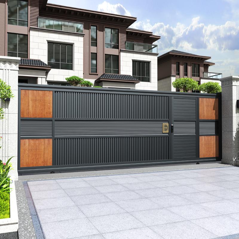 铁艺电动庭院大门农村自建房院子大门铝合金别墅大门户外平移门