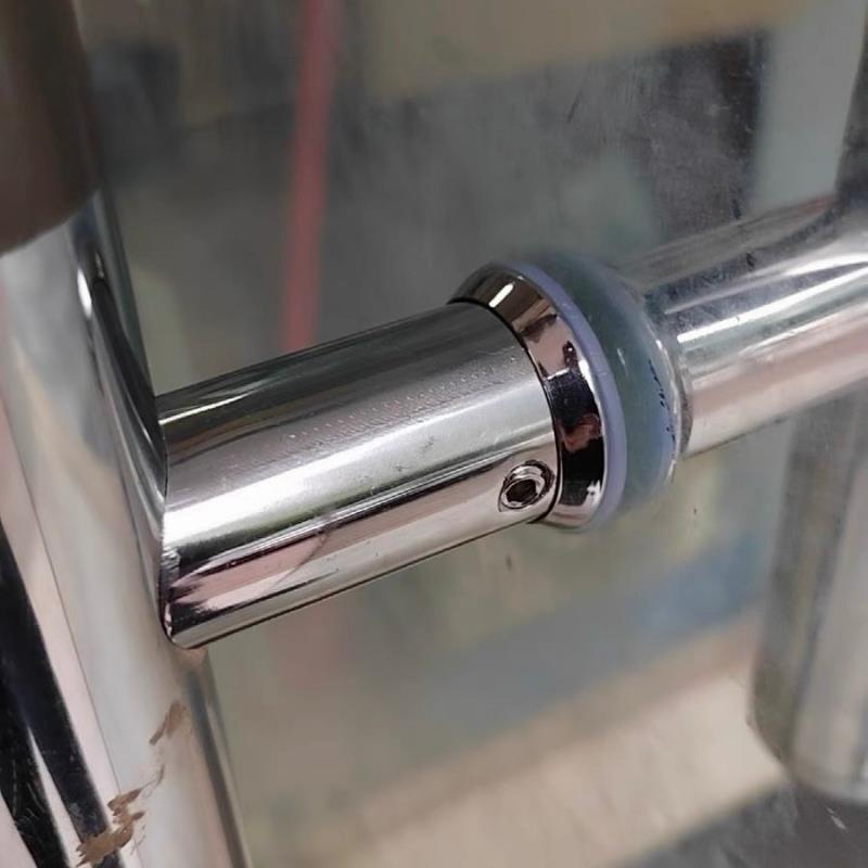 圆管玻璃门把手不锈钢固定脚大门木头拉手加厚配件拉手脚双边方管