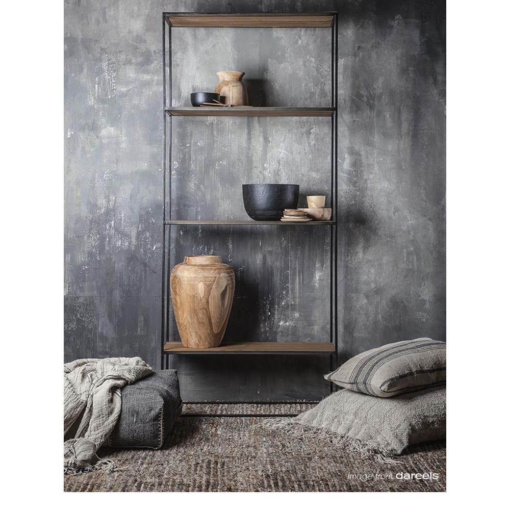 北欧落地式实木书架现代简约铁艺客厅家居展示架入口隔断货架储物