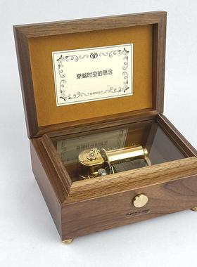 30音上发条手动雷曼士木质音乐盒定制歌曲照片曲目金属机械八音盒