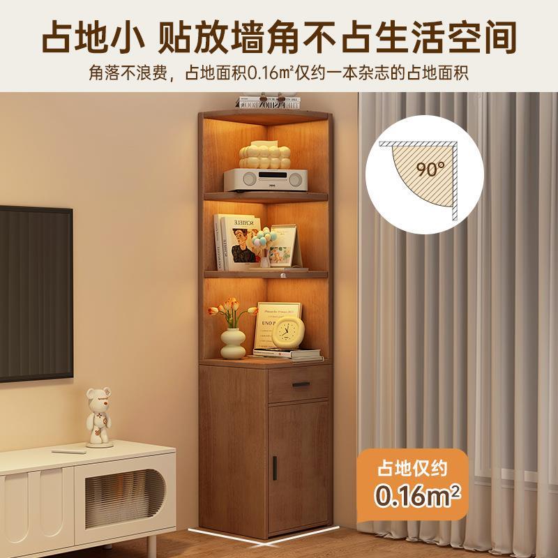 实木角柜转角柜拐角柜子客厅三角书柜收纳储物柜简约家用落地书架