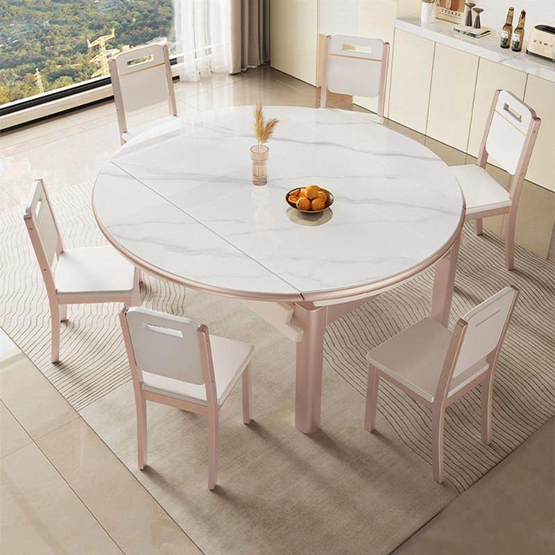 意式岩板餐桌椅组合高级小户型电磁炉家用伸缩方圆两用实木吃饭桌,住宅家具,岩板餐桌,淘宝优惠券,粉丝福利购,淘宝优惠卷