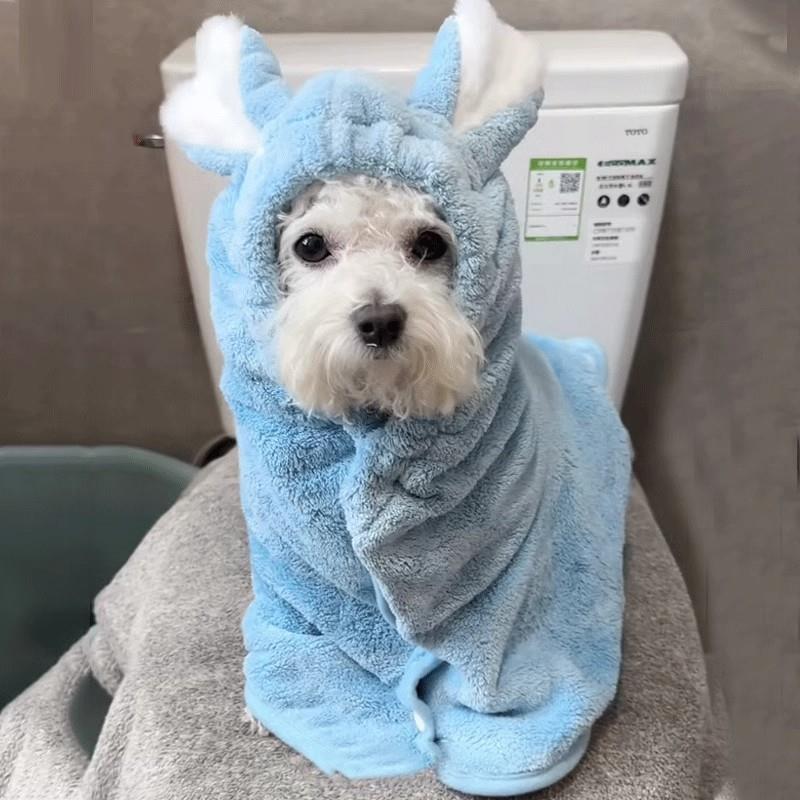 意大利Poldo Ben浴巾宠物狗浴吸水毛巾快干连帽浴袍神器小狗