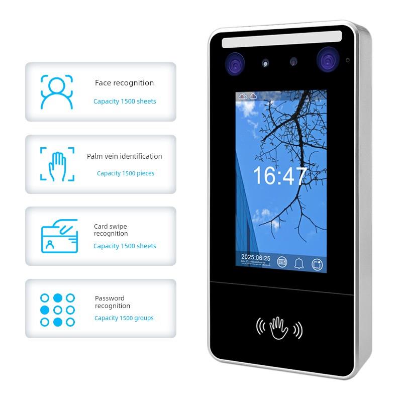电梯梯控动态人脸识别门禁系统一体机刷脸刷卡掌纹密码考勤门禁机