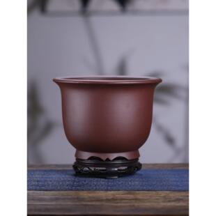 清香阁紫砂 大号金钟花盆 室内蕙兰墨兰桌面绿植手工花器大口径盆