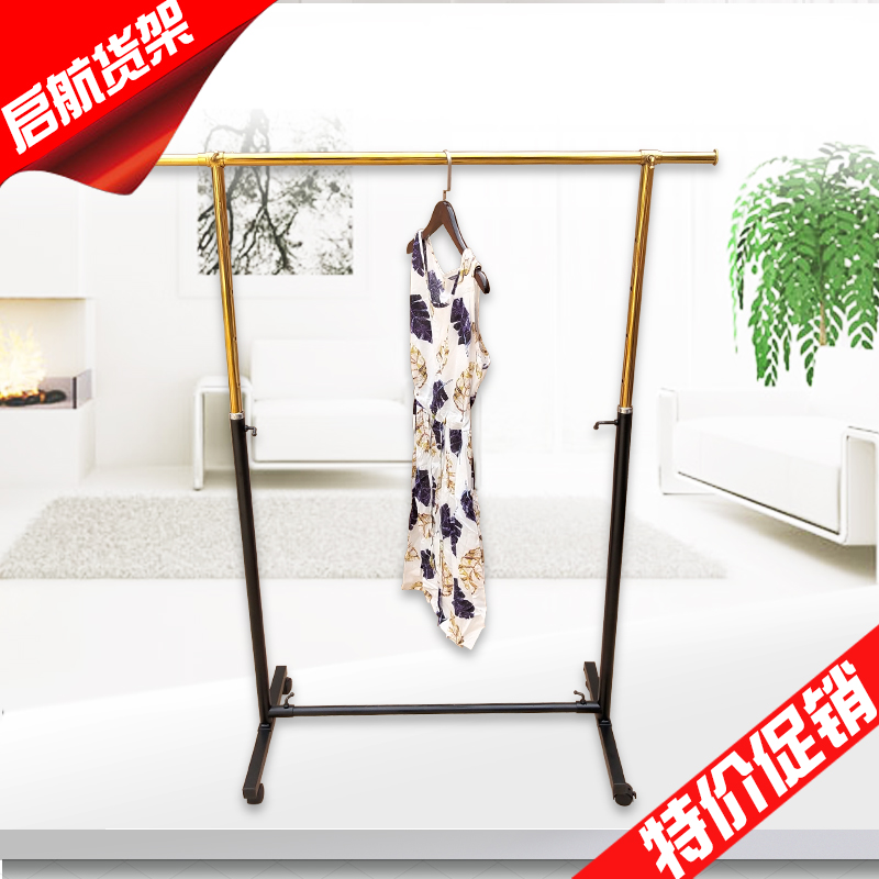 服装店衣架展示架移动伸缩折叠龙门架带轮子单杠落地中岛侧挂