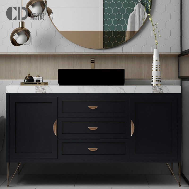 拇指拉手免打孔中古风古铜色黄铜衣柜门抽屉复古暗装隐形美式把手