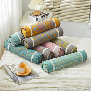 荞麦皮小枕头助睡眠薰衣草护颈椎枕单人圆柱家用整头颈枕专用硬枕