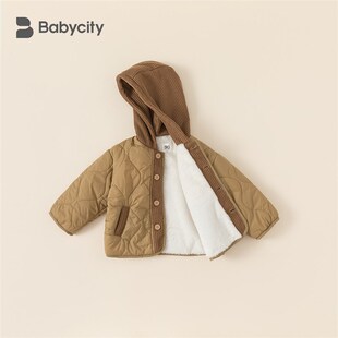 宝宝棉服男童夹棉外套女童冬季保暖棉衣儿童加绒加厚衣服连帽上衣