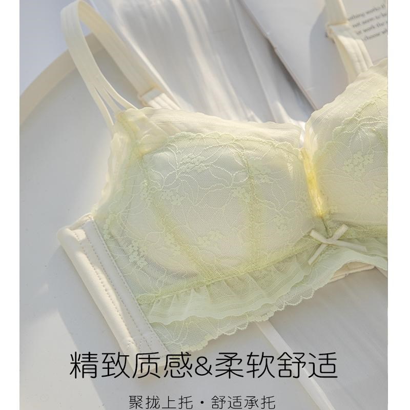 平胸AA杯内衣少女小胸聚拢显大无钢圈收副乳防下垂文胸罩新品