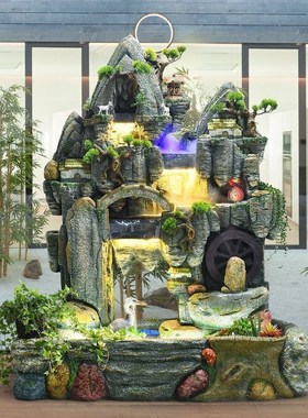 大型假山流水喷泉摆件别墅户外花园庭院阳台鱼池造景酒店落地水景