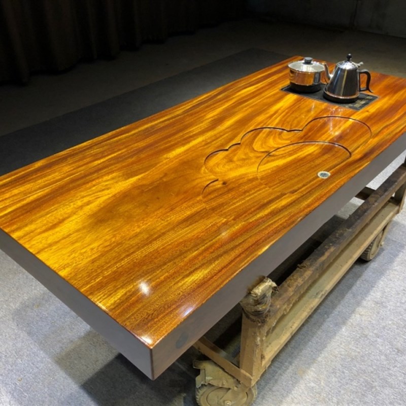 奥坎实木大板桌办公原木茶桌茶台 原木红木大板 尺寸 180-79-10