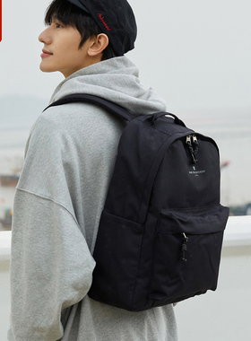 黑色双肩包男日系书包女大学生高中生大容量旅行电脑背包旅游轻便