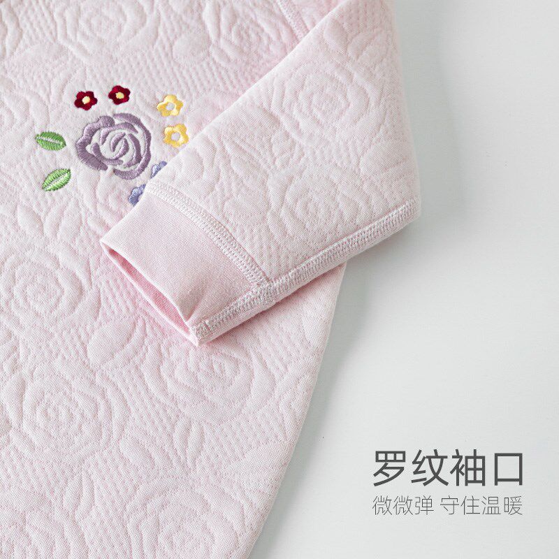 汤尼倍儿婴儿连体衣夹棉秋冬保暖女宝宝外出服新生儿纯棉哈衣爬服