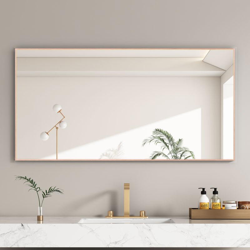 铝框壁挂浴室镜子高清可定制洗手台卫生间厕所化妆镜挂墙贴墙镜子