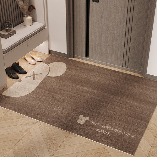 PU皮革入户地垫仿m木纹现代家用室内门垫防水免洗可擦防滑进门脚