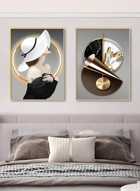 2024新款卧室床头装饰画艺术z客厅主卧房间背景墙挂画酒店墙面壁