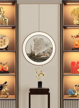 新中式办公室装饰品摆设茶室领导工艺品书柜茶室博古架摆件