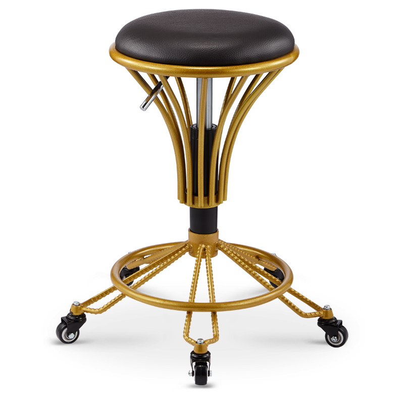 美容凳子大工凳美发店专用滑轮美容椅子理发店旋转圆形升降美容凳