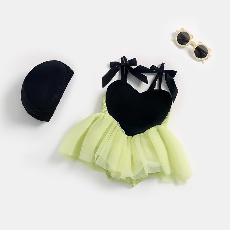 【送泳帽】女宝泳衣2岁夏季连体纱裙洋气可爱公主新款宝宝泳衣1岁