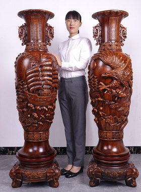 花瓶摆件一对酒店玄关大厅大型落地装饰品公司开业办公室乔迁礼品