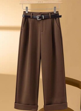 【百亿补直播】6637毛呢阔腿裤   秋冬新款加厚休闲九分裤