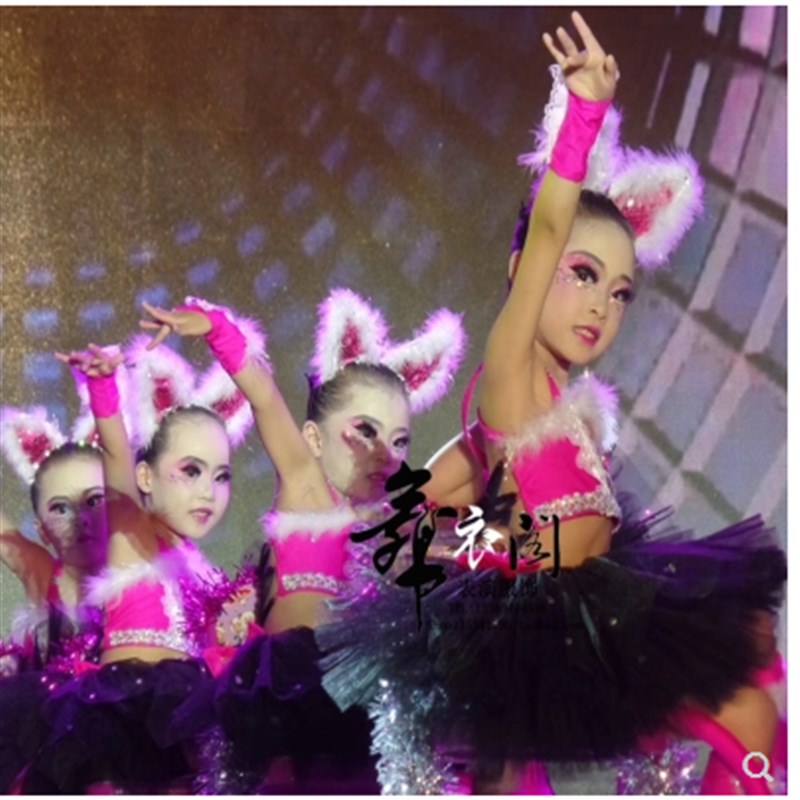 新波斯猫表演服学猫叫幼儿小猫咪舞蹈服装快乐星猫儿童动物演出服