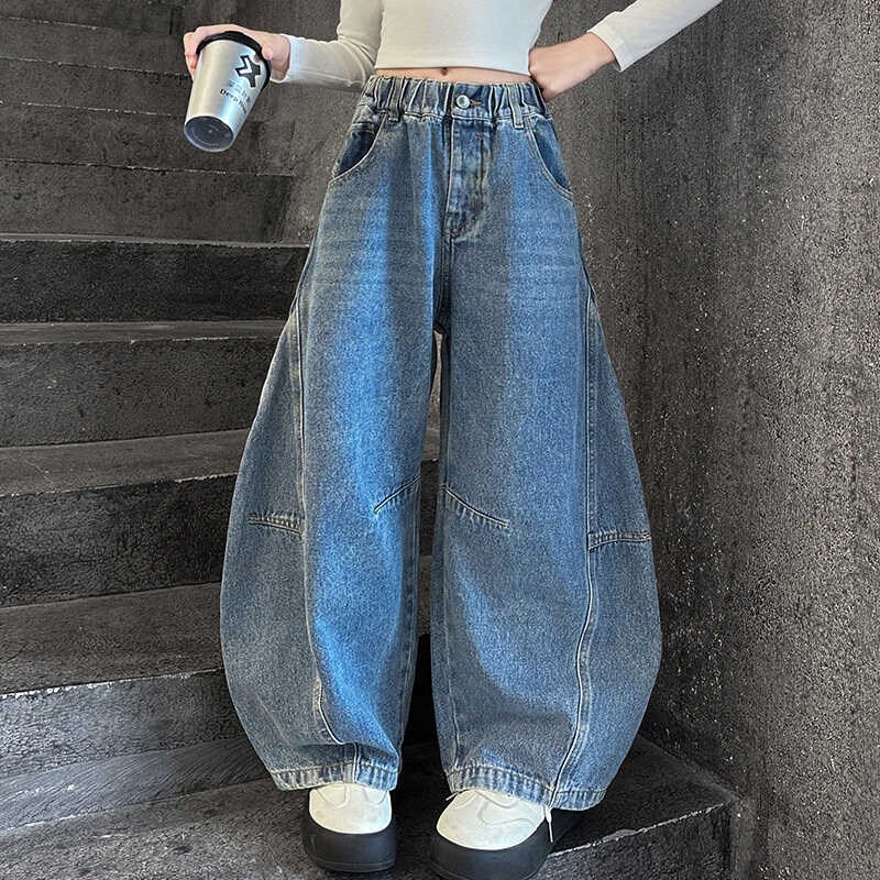 女童牛仔裤春秋款2025新款儿童秋装裤子中大童装女孩秋季直筒长裤